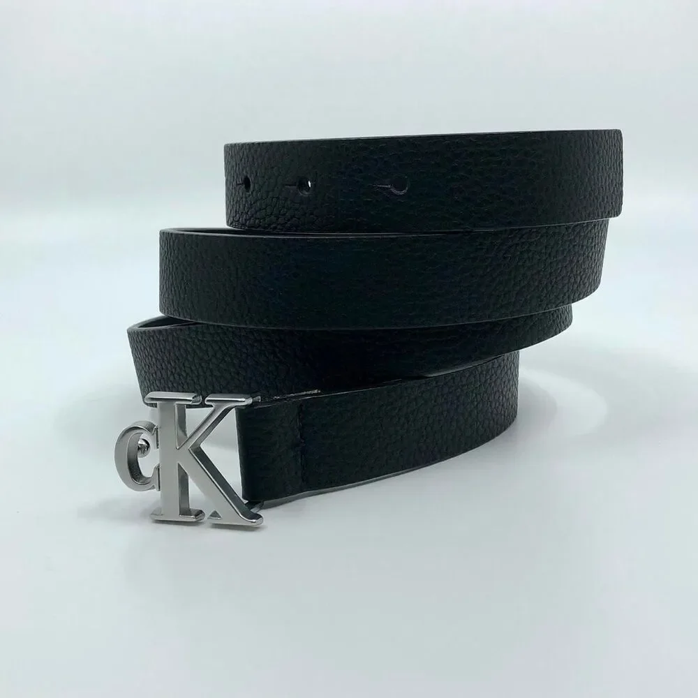 Women's Calvin Klein Women's Black Faux Leather Belt, 38–44 Inches, X7G9A493